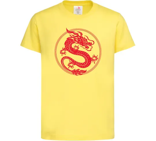 Детская футболка Дракон в колі Лимонный фото