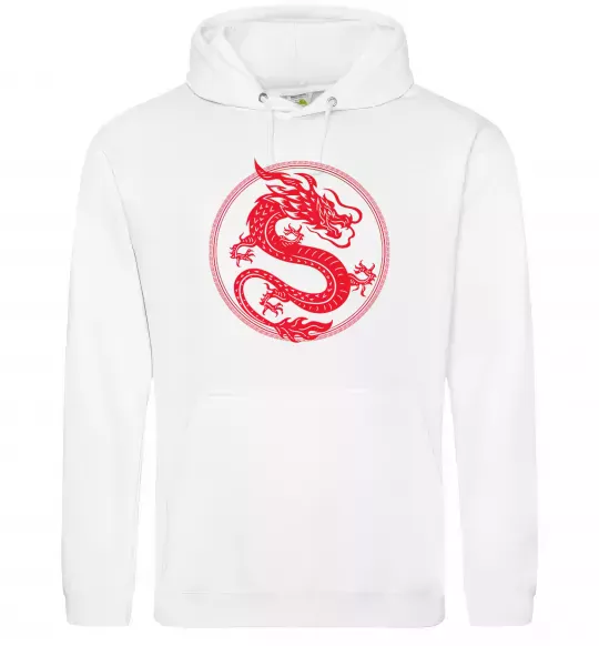 Жіноча толстовка (худі) Дракон в колі Білий фото