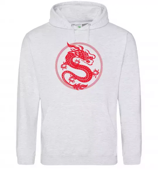 Жіноча толстовка (худі) Дракон в колі Сірий меланж фото