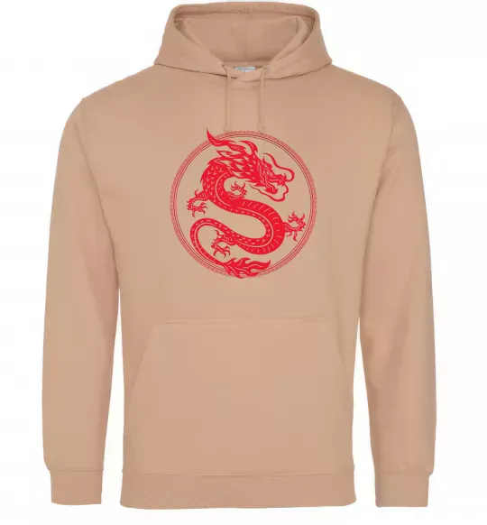 Жіноча толстовка (худі) Дракон в колі Пісочний фото