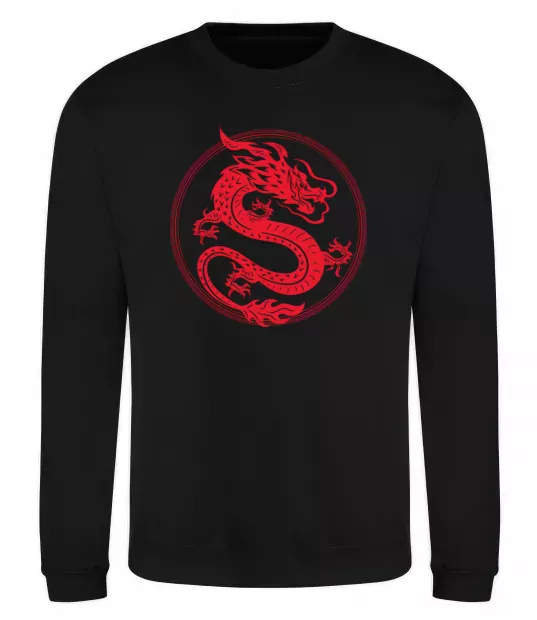 Свитшот Дракон в колі Черный фото