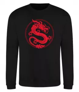 Свитшот Дракон в колі Черный фото
