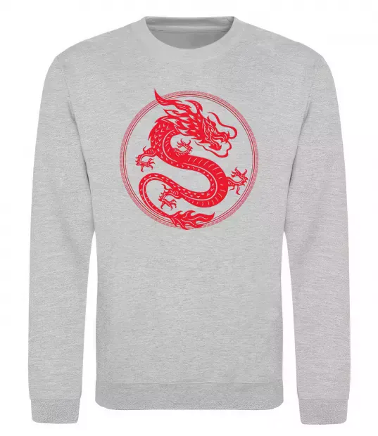 Свитшот Дракон в колі Серый меланж фото