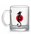 Чашка скляна Дракон в красном круге Прозорий фото