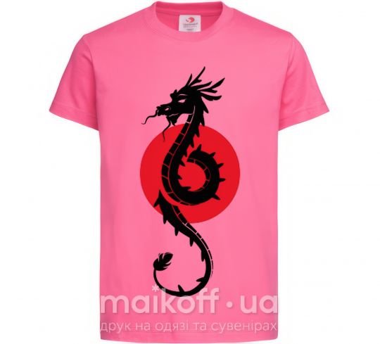 Детская футболка Дракон в красном круге Ярко-розовый фото