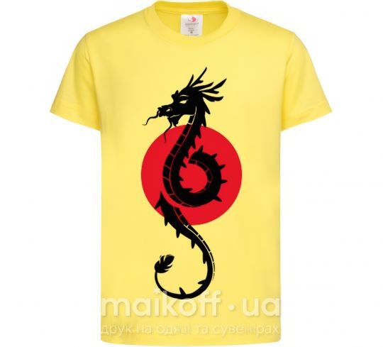 Дитяча футболка Дракон в красном круге Лимонний фото