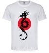 Мужская футболка Дракон в красном круге Белый фото