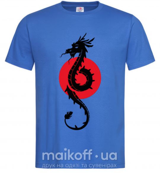 Мужская футболка Дракон в красном круге Ярко-синий фото