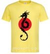 Мужская футболка Дракон в красном круге Лимонный фото