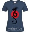 Женская футболка Дракон в красном круге Темно-синий фото
