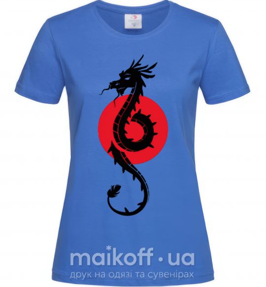 Жіноча футболка Дракон в красном круге Яскраво-синій фото