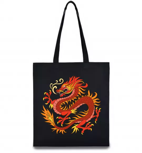Эко-сумка Дракон полум'я Черный фото