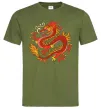 Мужская футболка Дракон полум'я Оливковый фото