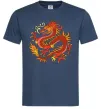 Мужская футболка Дракон полум'я Темно-синий фото