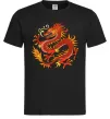 Мужская футболка Дракон полум'я Черный фото