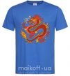 Мужская футболка Дракон пламя Ярко-синий фото