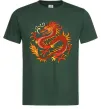 Мужская футболка Дракон полум'я Темно-зеленый фото