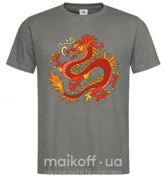 Чоловіча футболка Дракон пламя Графіт фото