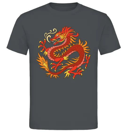 Мужская футболка Дракон полум'я Графит фото