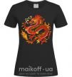 Жіноча футболка Дракон пламя Чорний фото