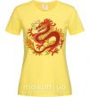 Женская футболка Дракон пламя Лимонный фото