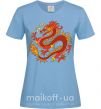 Жіноча футболка Дракон пламя Блакитний фото