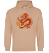 Мужская толстовка (худи) Дракон полум'я Песочный Мужская толстовка (худи) Дракон полум'я Песочный фото