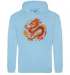 Мужская толстовка (худи) Дракон полум'я Голубой фото