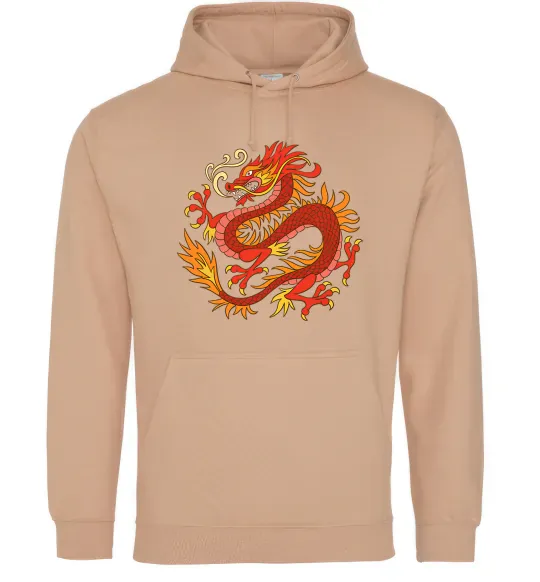 Женская толстовка (худи) Дракон полум'я Песочный фото