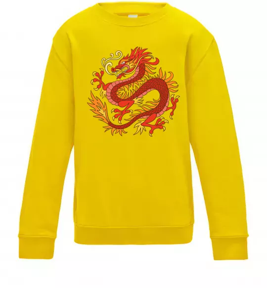 Детский Свитшот Дракон полум'я Солнечно желтый фото