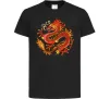 Детская футболка Дракон полум'я Черный фото