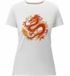 Жіноча преміум футболка Дракон полум'я Білий фото