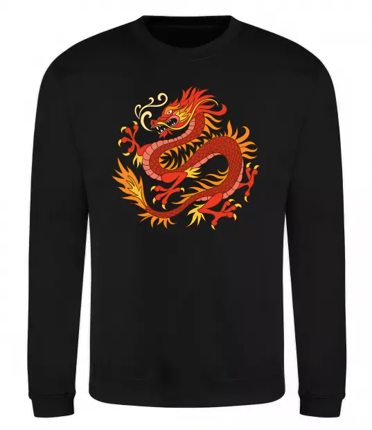 Свитшот Дракон полум'я Черный фото