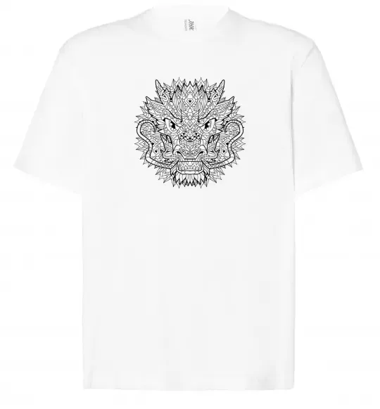 Футболка Оверсайз Black dragon Белый фото