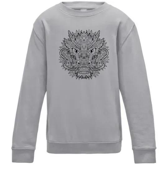 Детский Свитшот Black dragon Серый меланж фото