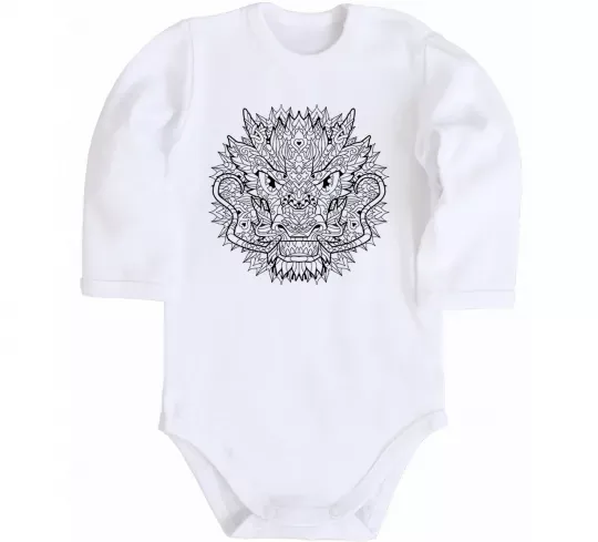 Детский боди Black dragon Белый фото