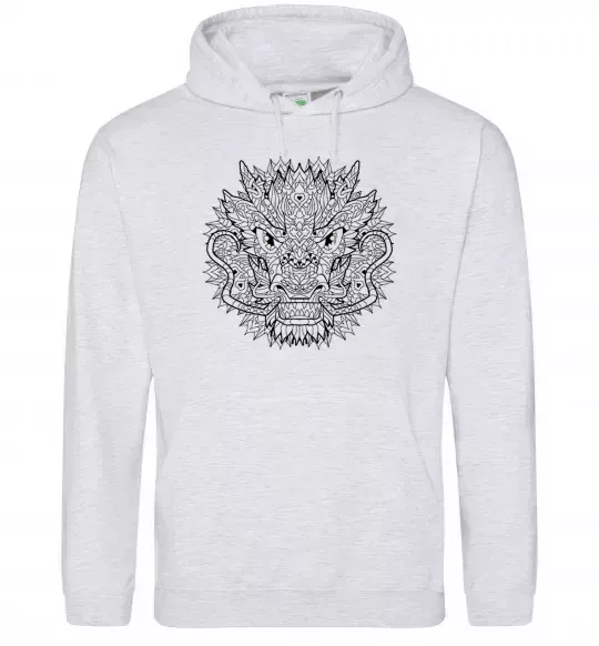 Мужская толстовка (худи) Black dragon Серый меланж фото