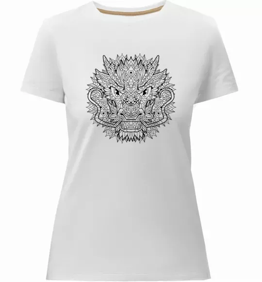 Жіноча преміум футболка Black dragon Білий фото