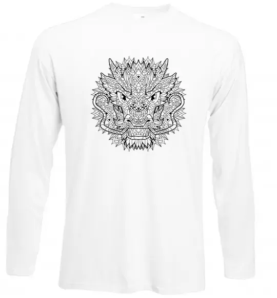 Лонгслив Black dragon Белый фото