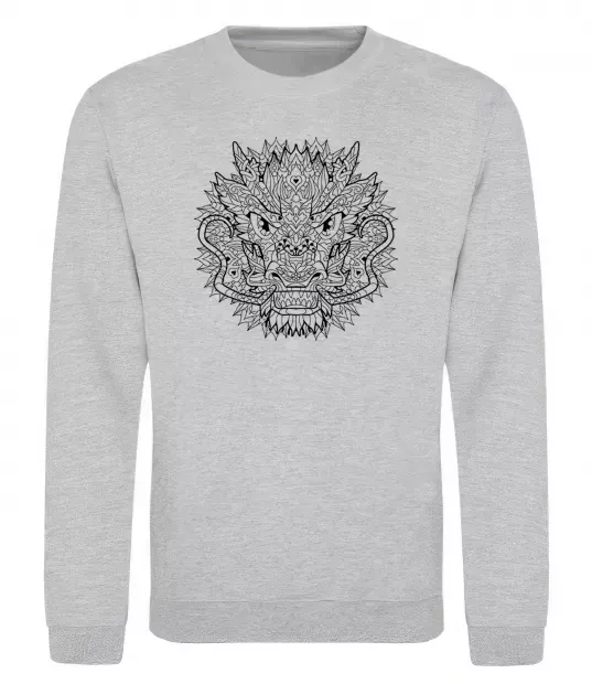 Свитшот Black dragon Серый меланж фото