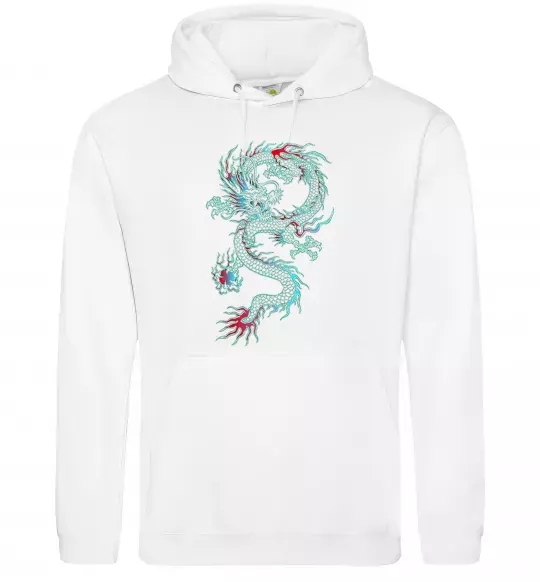 Мужская толстовка (худи) Gradient dragon Белый фото