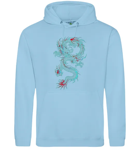 Мужская толстовка (худи) Gradient dragon Голубой фото