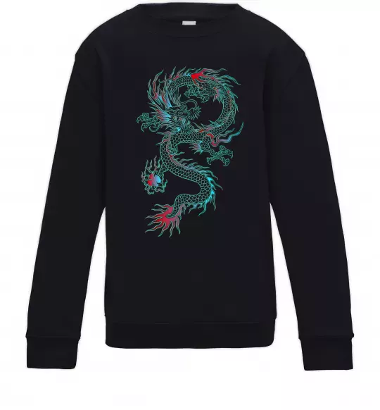 Дитячий світшот Gradient dragon Чорний фото