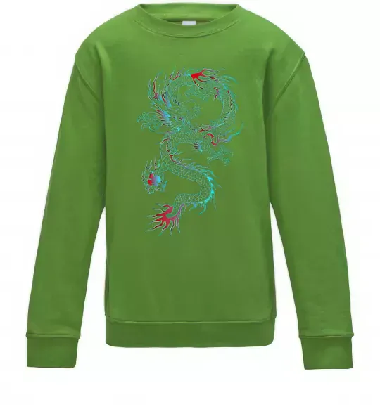 Дитячий світшот Gradient dragon Лаймовий фото