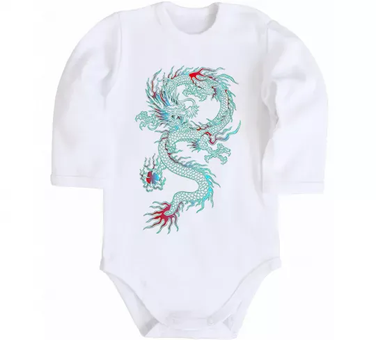 Дитячий бодік Gradient dragon Білий фото