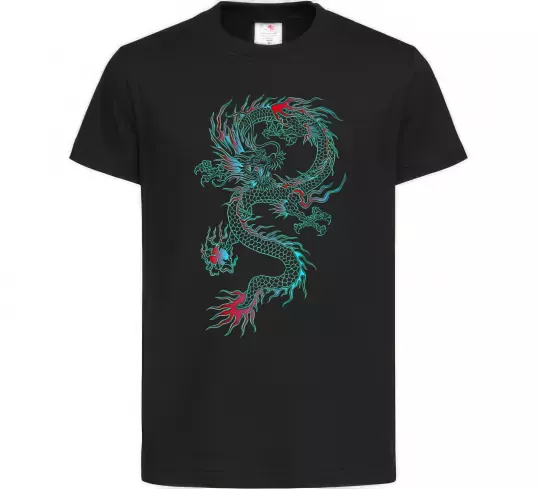 Дитяча футболка Gradient dragon Чорний фото