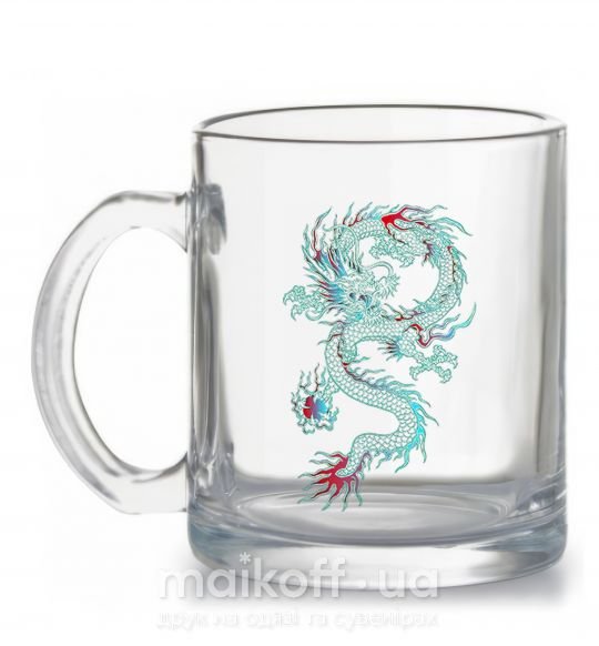 Чашка скляна Gradient dragon Прозорий фото
