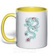 Чашка з кольоровою ручкою Gradient dragon Сонячно жовтий фото