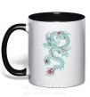 Чашка з кольоровою ручкою Gradient dragon Чорний фото