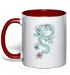 Чашка з кольоровою ручкою Gradient dragon Червоний фото